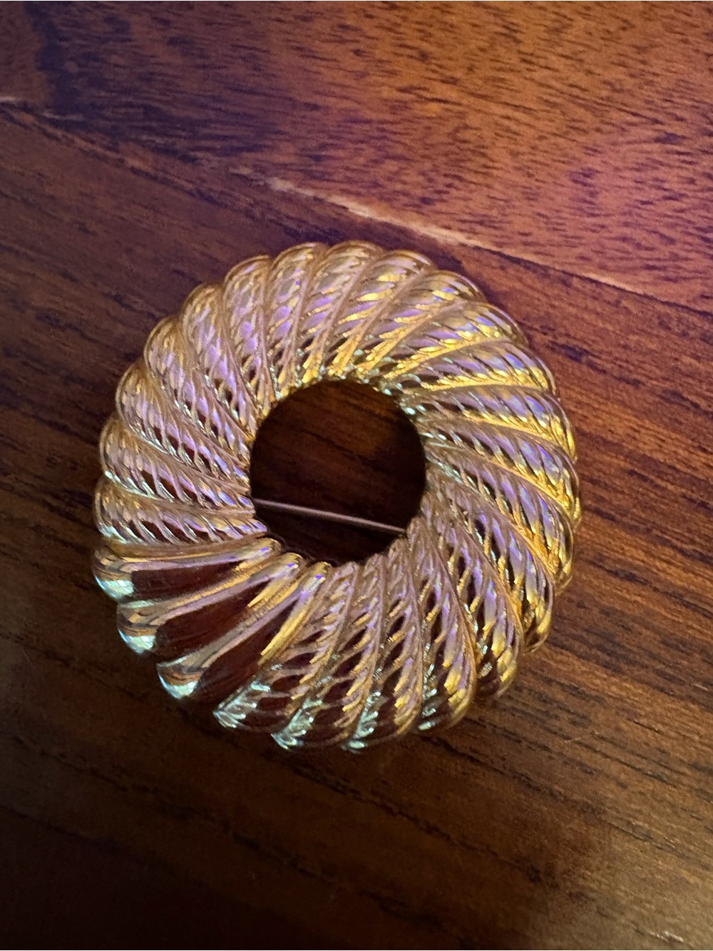 Vintage Liz Claiborne Pear Brooch Gold